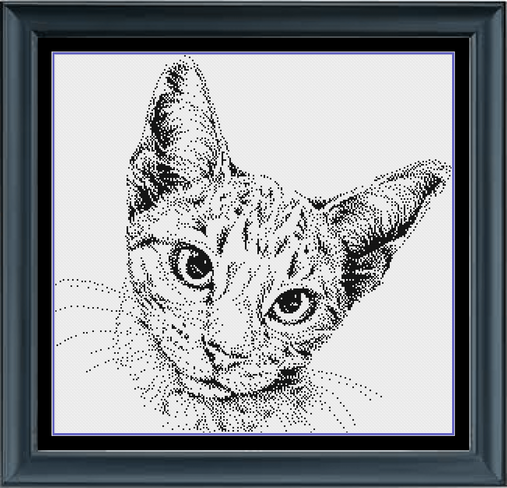 Stitching Jules Design Cross Stitch Pattern Cat Feline Monochrome Black White Counted Cross Stitch Pattern PDF Digital Download Pattern Keeper Ready